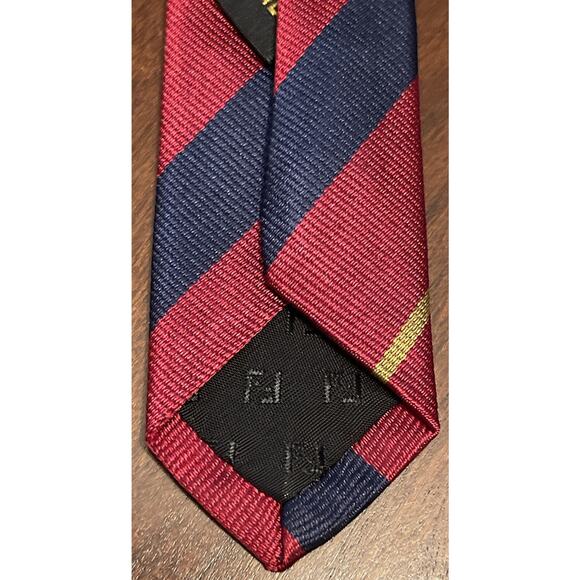Fendi Cravatte Red Blue Gold Hand Made 100% Silk Made In Italy - Picture 7 of 9
